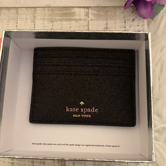 Nwt kate spade boxed shimmy glitter fabric card holder - Picture 8 of 8